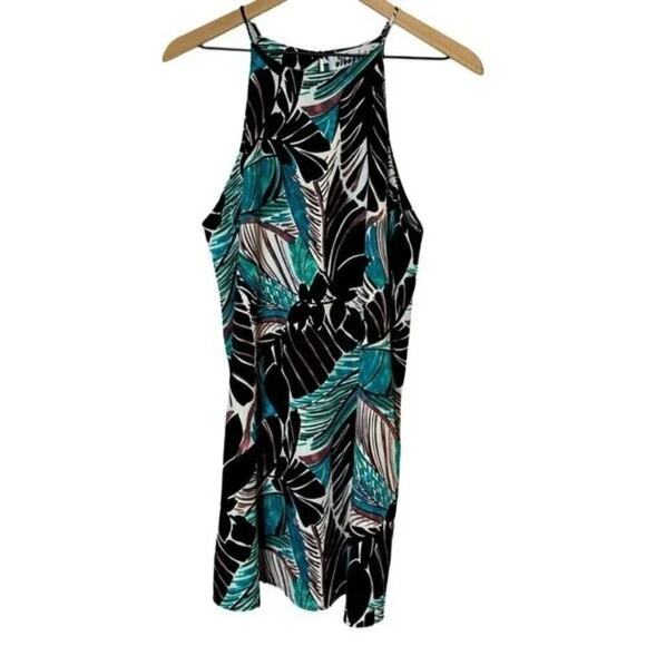 Meghan LA Bold Tropical Print Sleeveless Mini Dress Large Summer Beach Vacation - Picture 5 of 9